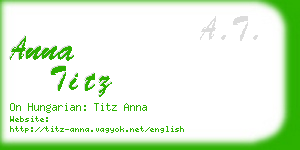 anna titz business card